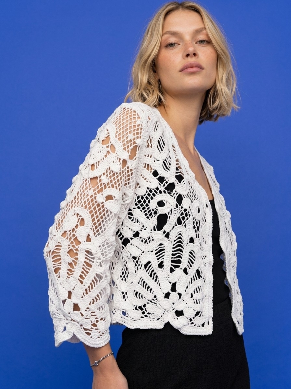 White Crochet Cardigan